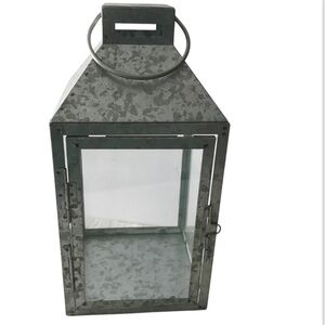 Rustic Gray Metal Lantern